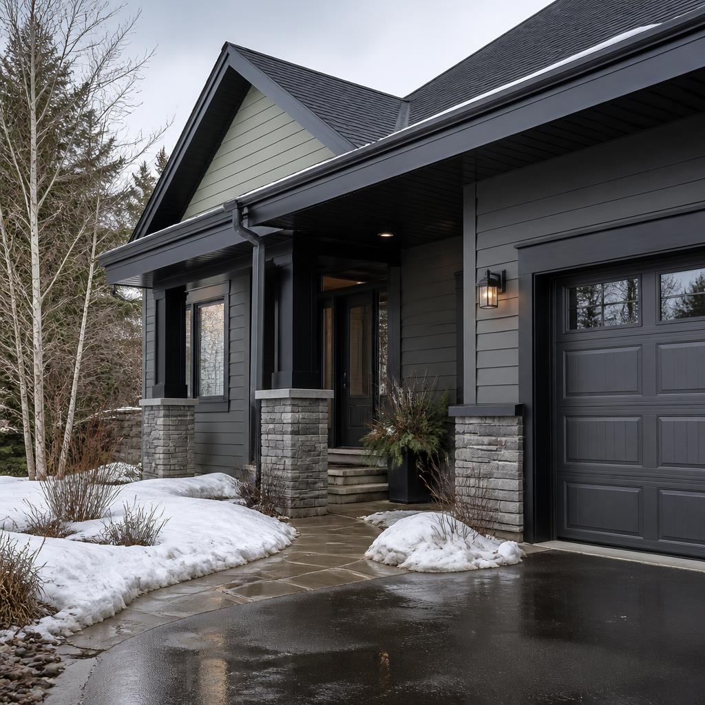 Ottawa-area house exterior in winter light showing siding and roofline details